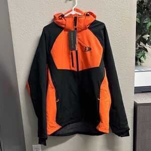 Men's Blackfish Zenith Soft-Shell Zip-Up Jacket (Black/Orange) - Size 2XL